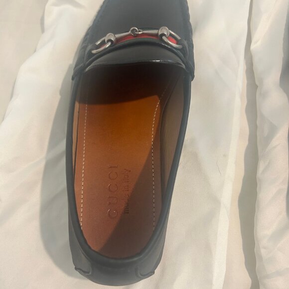 Gucci Mens Loafers w/ Horsebit and Web Stripe *Black with Web Stripe* main image 8